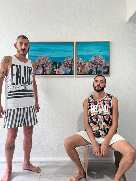 Greif Lazic with their artwork Norwegerstrasse
