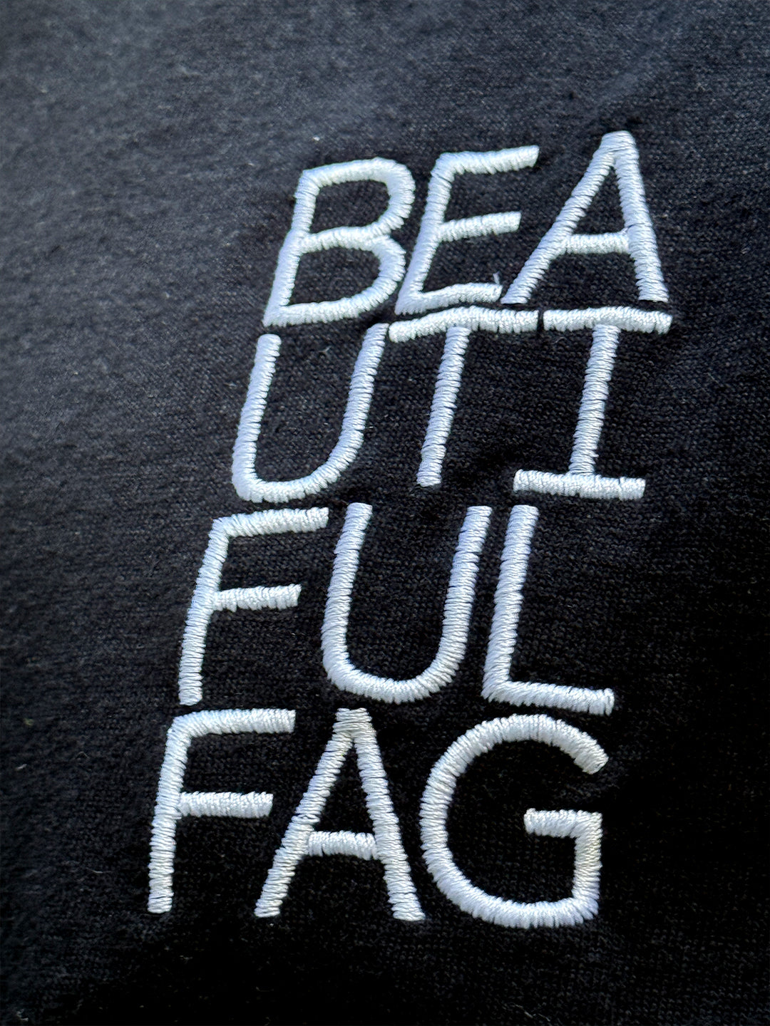 BEAUTIFUL FAG Embroidery - Unisex T-shirt (Black & White)