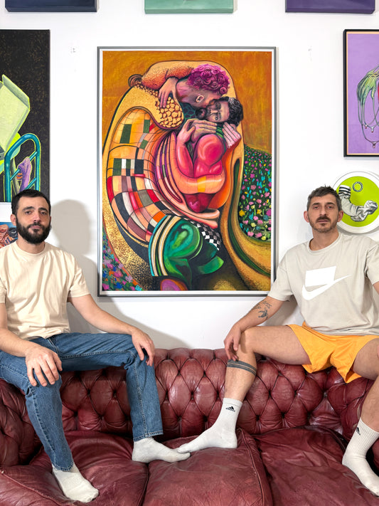 Greif Lazic with their artwork Baciami Ancora