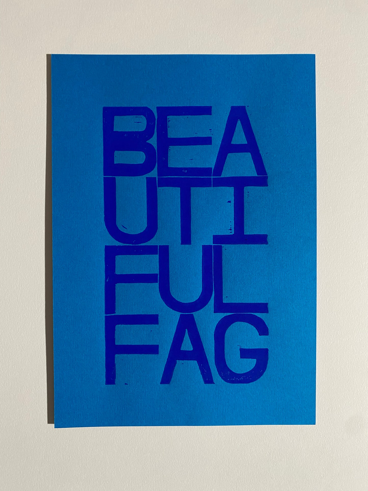 Beautiful Fag - Lino Cut Print