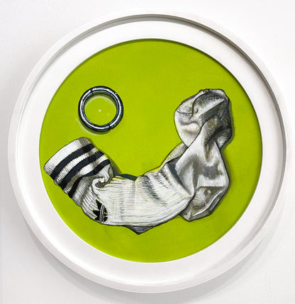 Men's Accessories No. 35 – Smile by Greif Lazic, acrylic on cardboard, from the series "Men's Accessories"